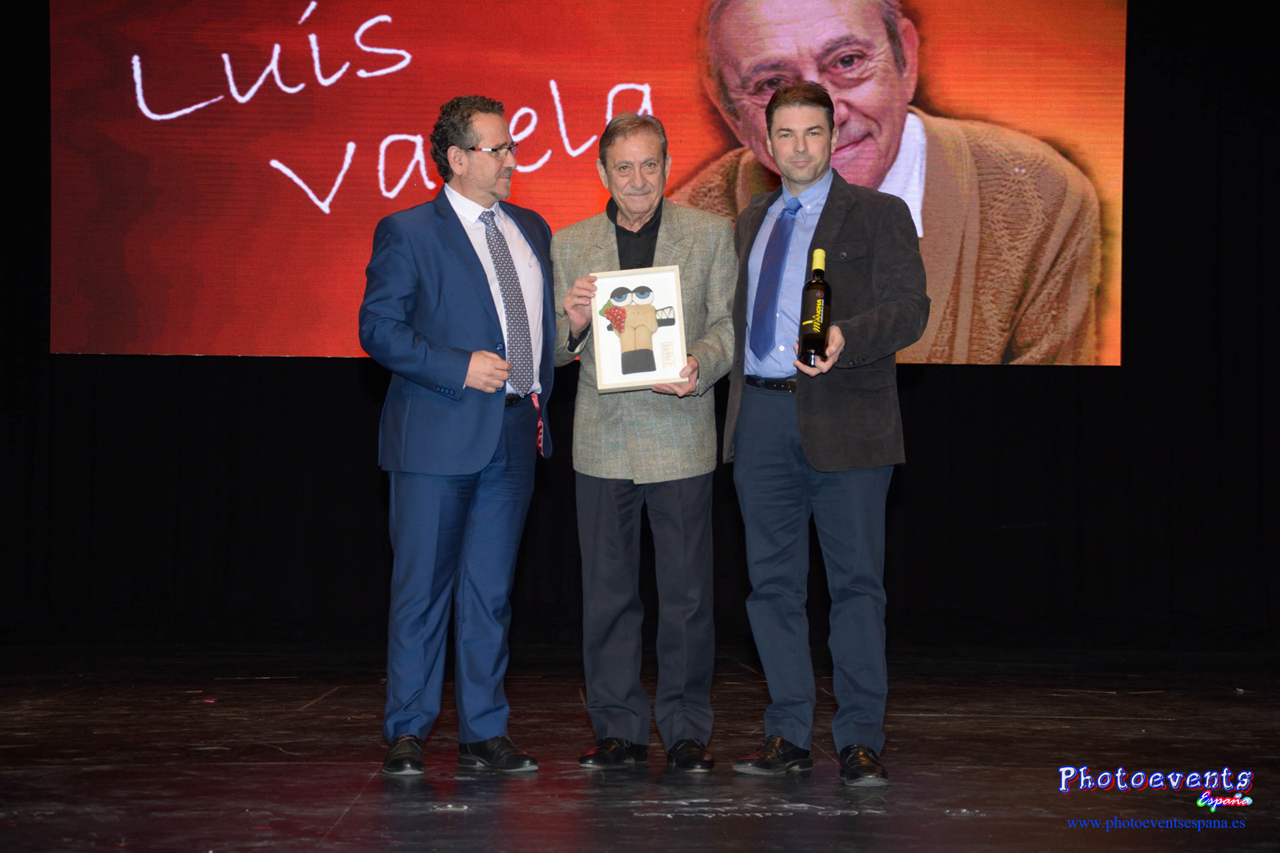 Premio a Luis Varela durante la XIV Gala Cine y Vino 2018 en La Solana